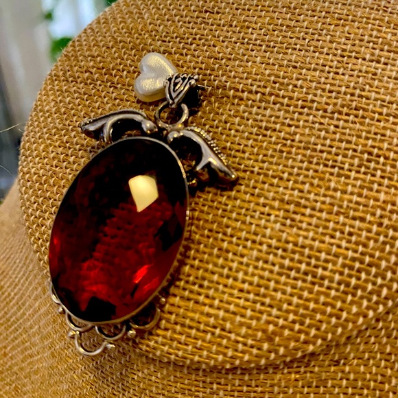 SS AMBER STONE PENDANT - Picture 2 of 6